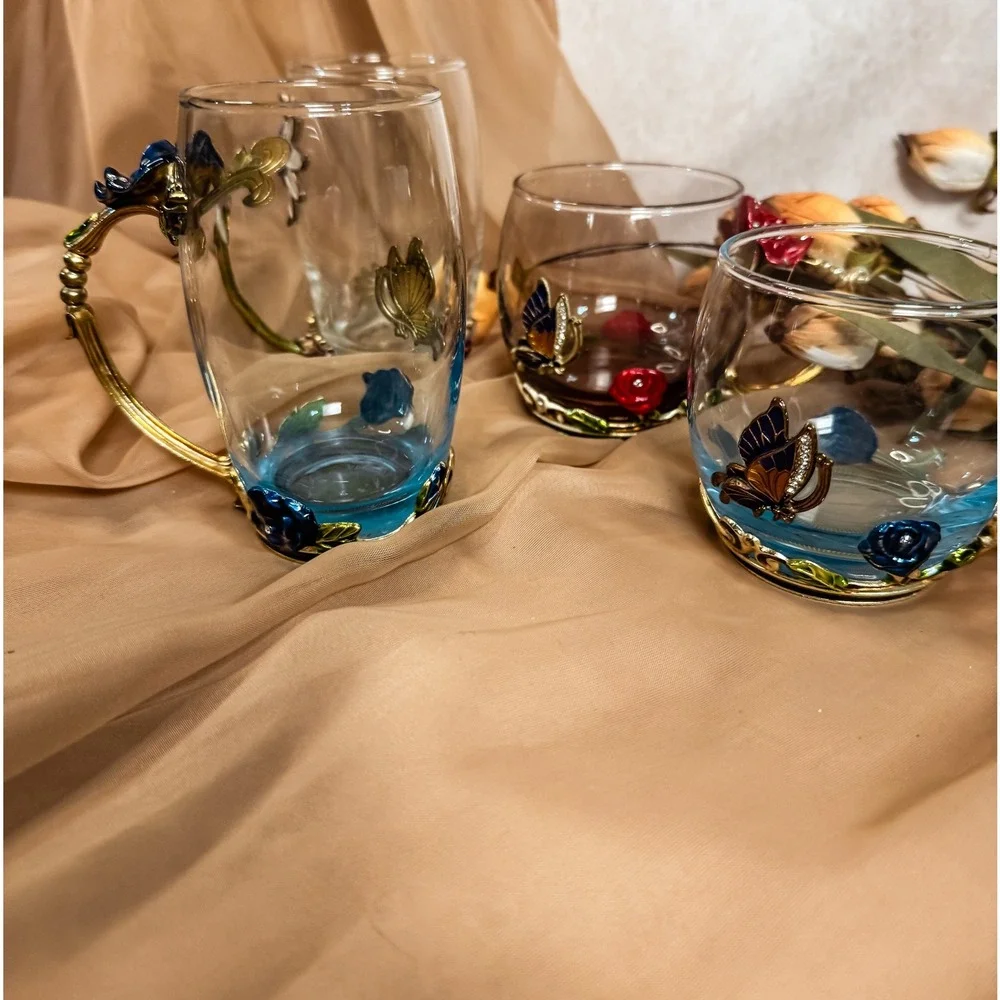 Multi Color‎ Jeweled and Enameled ARC of France Mugs